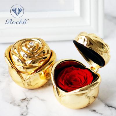 China 2021 Popular Amazon Preserved Flower Gift Box Bud Rose Jewelry Box Mother's Day Valentine's Day Gift for sale