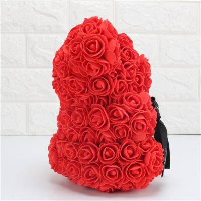 China Fashional Artificial Flowers Valentine's Day Party Decoration Flower Rose Teddy Bear Valentine's Day Handmade Rose Bear Gift for sale