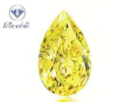 China Yellow color game or fire 10*6.5mm moissanite 1.5carat diamond pear cut loose gemstones high quality color moissanite for sale