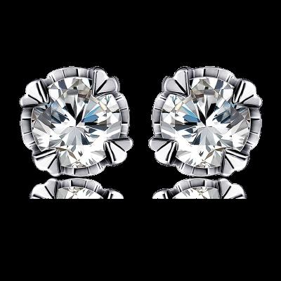 China Romantic round shiny cut design of moissanite earring earring designs DEF moissanite earrings latest for sale