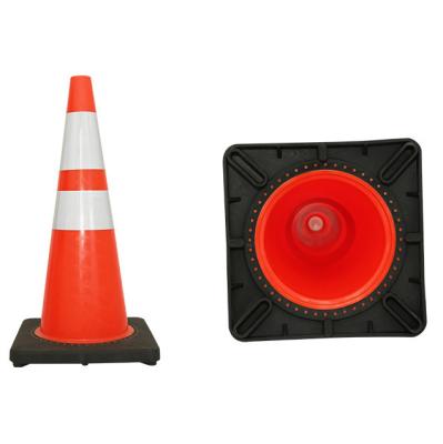 China MUYE Construction Site PVC Traffic Safety Parking Lot Rubber Plastic Reflective Cone On Sale for sale