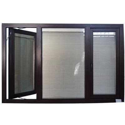 China Bedroom Matching Picture Window with Magnetic Screen and Double Glazed Black Steel for sale