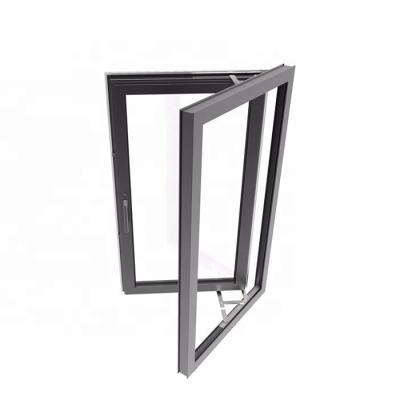 China Modern Swing Open Casement Windows with Black Vinyl Exterior and Built-in Ventilation for sale