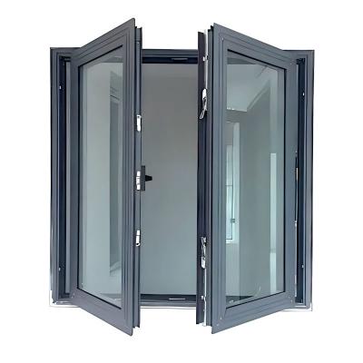 China Postmodern Design Soundproof Double Glazed Insulated Aluminium Glass Casement Windows for sale