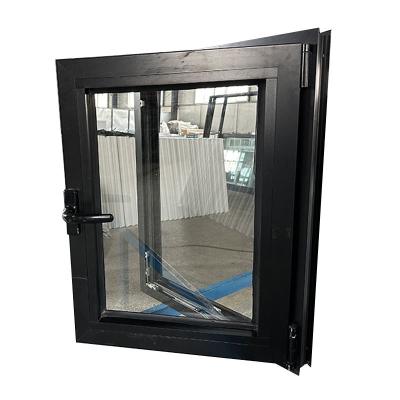 China Ventanas residenciales de aluminio negro de estilo americano con doble vidrio de seguridad en venta