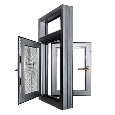 China Dimensión personalizable Ventanas de aluminio para casas resistentes a los huracanes y energéticas en venta