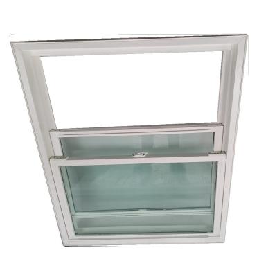 China Clear Glass Folding Screen Upvc Profile Frame Plastic Double Hung Windows Lifetime for sale