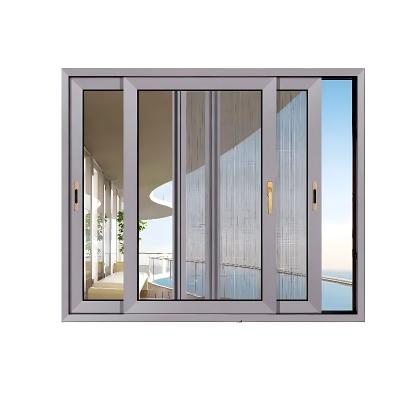 China Hanging Curtain Type Soundproof Windproof Hurricane Glass Sliding Aluminum Windows with Window Lock for sale