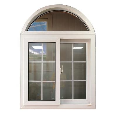 China Europese stijl PVC plastic Upvc glijdend dubbel venster geluidsdicht orkaan vensters Te koop