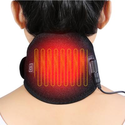 China Heated Neck Wrap Massager Health Care Pain Relief Heating Brace Protector Adjustable Electric Warm Support Neck Wrap for sale