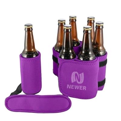 China Waterproof Easy Promotional Insulated Beer Can Holder 1~7 Neoprene Bottle Carrier For Camping for sale