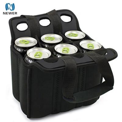 China Novelty Waterproof Six Pack Easy Carry Neoprene Disposable Beer Can Cooler Bag for sale