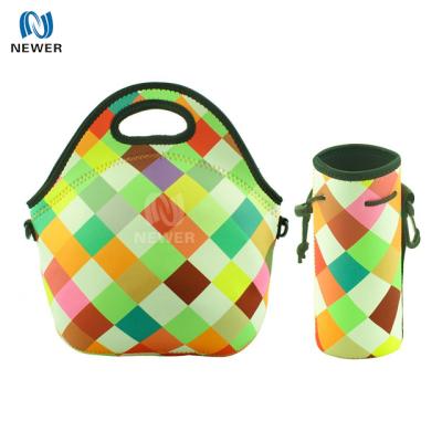 China Waterproof Portable Zipper Food Storage Container Neoprene Lunch Bag Set For Outdoor for sale