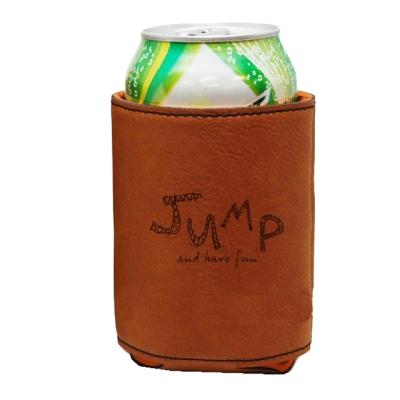 China Custom Waterproof Special Promotional Leather Beer Can Cooler Holder for sale