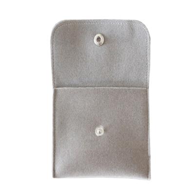 China Recyclable High Quality White Custom Mini Velvet Pouch With Button for sale