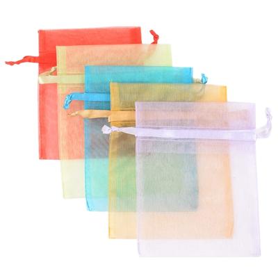 China Eco Friendly Promotional Biodegradable Round Silk Organza Drawstring Custom Gift Bag for sale