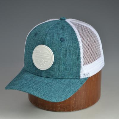 China Custom 6 Panel JOINT Trucker Hats Mesh Back Baseball Caps For Women Mens With Rubber Logo Debossed Front for sale