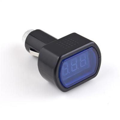 China Size: 50x26x23mm DC 12V Black Car Electric Voltmeter Meter With LED Digital Car Meter For All Car for sale