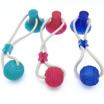 China Viable Multifunctional Pet Molar Bite Dog Toys Suction Cup Dog Biting Toy for sale