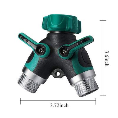 China Plastic Heavy Duty 2 Way Garden Faucet Hose Splitter Y Form 3/4