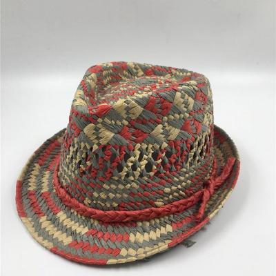 China Striped Floppy Custom Straw Hat Promotional For Women And Men for sale