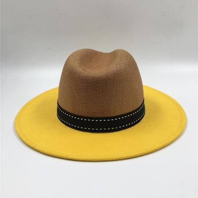 China Striped More Colors Classic Style Fedora Wool Felt Hat For Women for sale