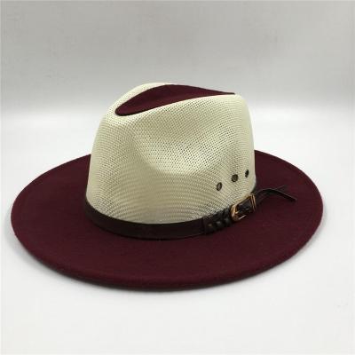 China Wholesale High Quality Classic Style Striped Fedora Wool Felt Hat For Men for sale