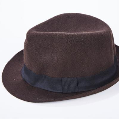 China Zhejiang China Factory Panama Wool Striped Felt Hat For Men for sale