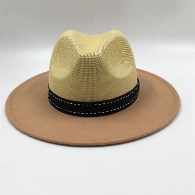 China Striped More Colors Classic Style Fedora Wool Felt Hat For Men for sale