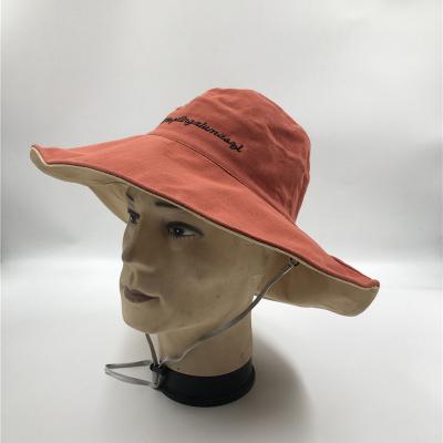 China Summer Beach Striped Fabric And Cotton Soft Folded Hats For Women for sale