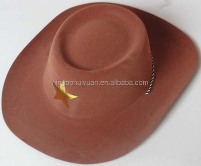 China Party use flocking cowboy hat for party with star for sale