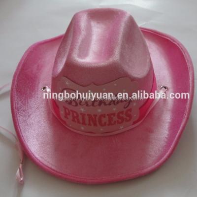 China Birthday Decoration Fashion Princess Cowgirl Pink Hat for Birthday Decoration for sale