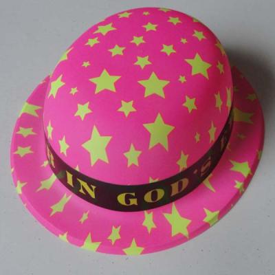 China Picture Star Printing Plastic PVC Holiday Party Decoration Hats for sale