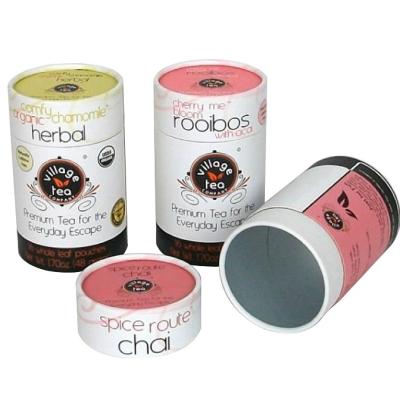 China Handmade Empty Paper Box Cylinder Packing Canister Paper Tea Packaging Tubes For Tea for sale