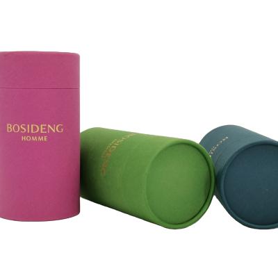 China Handmade Colorful Rolled Edge Cylinder Paper Box Around Kraft Paper Tube Gift Packaging for sale