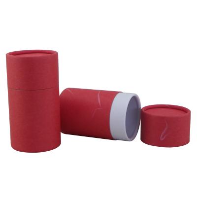 China Handmade Gift Paper Canister Packaging Full Edge Paper Red Rolled Tube for sale