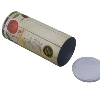 China Recycled Materials Mixed Spices Pepper Cumin Seasoning Powder Plastic Packaging Shaker Paper Tube for sale