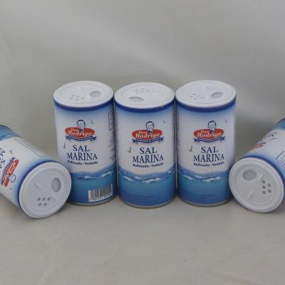 China Recycled Materials Tube Salt Circular Paper Packaging With Sealing Layer And Perforated Plastic Lid for sale