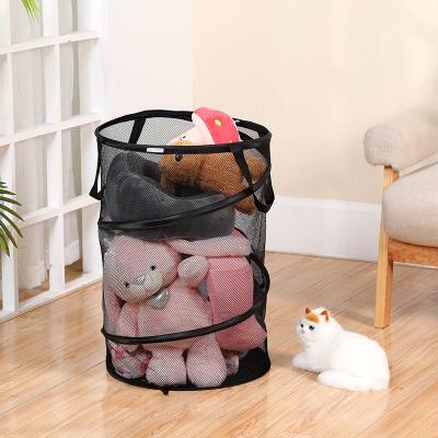 China Wholesale Customization Folable Foldable Mesh Hamper Bag Bin Tidy Clothes Storage Wash Laundry Hamper for sale