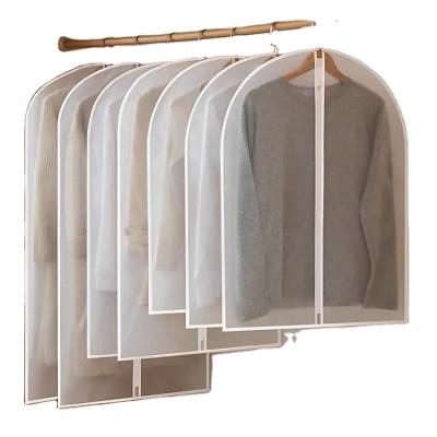 China Transparent Hanging Storage Clothes Translucent Dust Cover PEVA Garment Bag Suit Dustproof Cover for sale