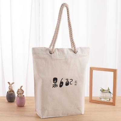 China Customized Customized Reusable Pure White Empty Logo Canvas Reticle Empty Shopping Bag for sale