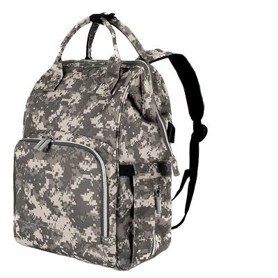 China Fashion Camouflage Diaper Bag Tactical Backpack With USB Charging Left Military Tactical Backpack for sale