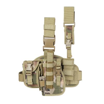 China 600D Polyester Molle Pistol Drop Radio Leg Gun Holster Military Tactical Gun Holster for sale