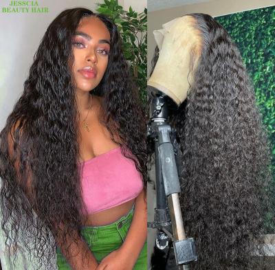 China Other Factory 40 Inch Water Wave Deep Wave Wig, Virgin Cuticle Aligned Hair Full Lace Wig, 13x6 Lace Front Human Hair Wigs for sale