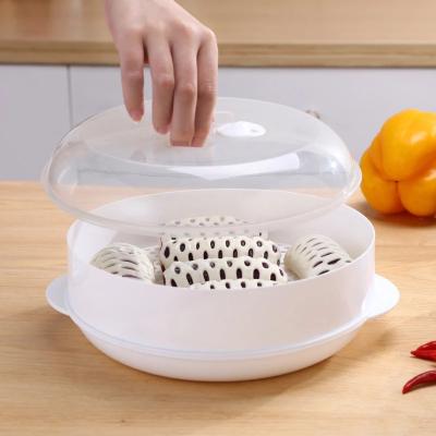 China Plastic Microwave Stocked Oven Reuse Steamer PP Eco-friendly Steamed Buns Steaming Utensils With Durable Lid Kitchen Tool 1/2 Layer for sale