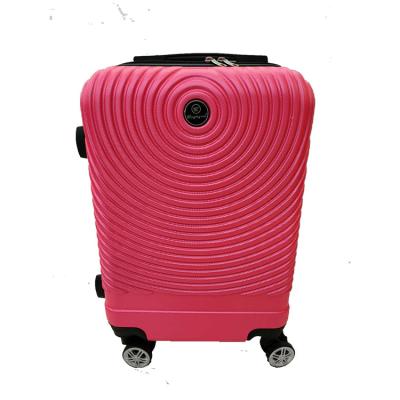 China Waterproof Dirt Proof Custom Logo Spiral Pattern Printing Pink Made Suit Case ABS Luggage for sale