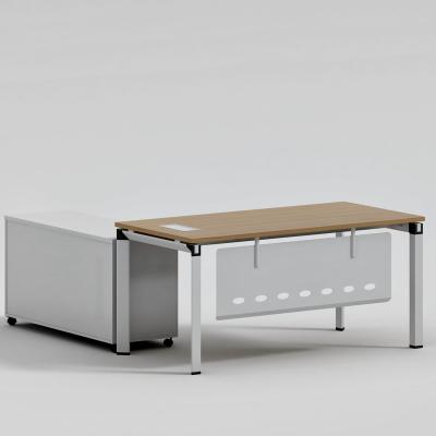 China Modern Original Supply L Shape Manager Table Office Furniture Steel Legs And Beams for sale