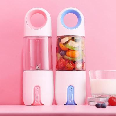 China Car Logo Printing 500ml Smoothie Maker Rechargeable Electric Juice Blender With Six Blades USB Portable Blender for sale