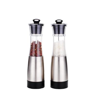 China Viable Adjustable Large Gravity Electric Salt and Pepper Mill Set and Ceramic Spice Grinder for sale