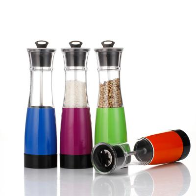 China Electric Stocked Gravity Pepper Grinder or Salt Mill with Battery Powered Adjustable Coarseness Automatic Pepper Mill Grinder for sale